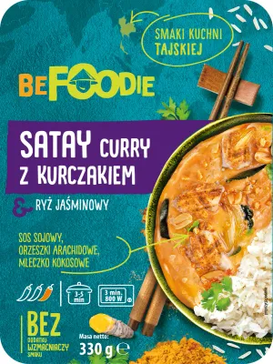 satay curry z kurczakiem i ryżem jaśminowym